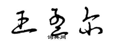曾庆福王孟尔草书个性签名怎么写