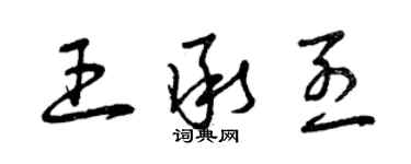 曾庆福王承烈草书个性签名怎么写