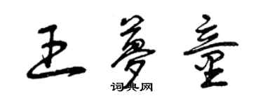 曾庆福王梦童草书个性签名怎么写