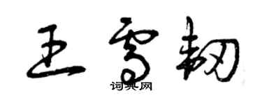 曾庆福王雪韧草书个性签名怎么写