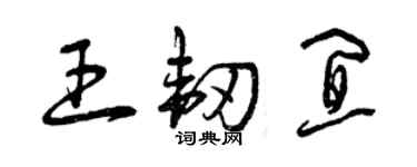 曾庆福王韧宜草书个性签名怎么写