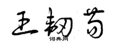 曾庆福王韧苟草书个性签名怎么写