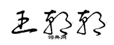曾庆福王朝朝草书个性签名怎么写