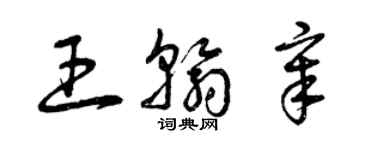 曾庆福王翰章草书个性签名怎么写
