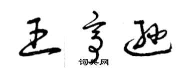 曾庆福王亭逊草书个性签名怎么写