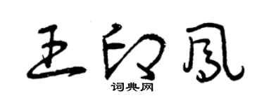 曾庆福王印凤草书个性签名怎么写