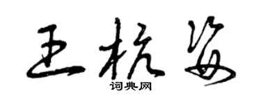曾庆福王杭姿草书个性签名怎么写