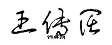 曾庆福王传阔草书个性签名怎么写