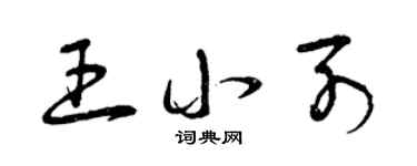 曾庆福王小列草书个性签名怎么写