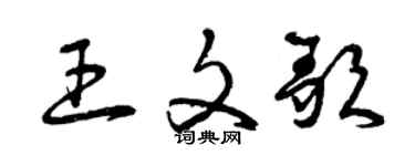 曾庆福王文歌草书个性签名怎么写