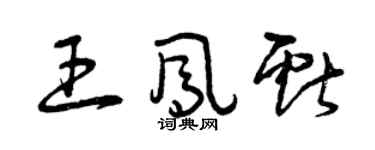 曾庆福王凤献草书个性签名怎么写