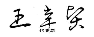 曾庆福王辛贤草书个性签名怎么写