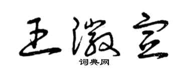曾庆福王徽宣草书个性签名怎么写