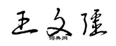 曾庆福王文疆草书个性签名怎么写