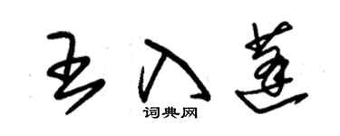 朱锡荣王入蓬草书个性签名怎么写