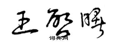 曾庆福王启曙草书个性签名怎么写