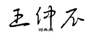 曾庆福王仲尼草书个性签名怎么写