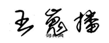朱锡荣王嵬播草书个性签名怎么写