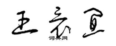 曾庆福王竟宜草书个性签名怎么写