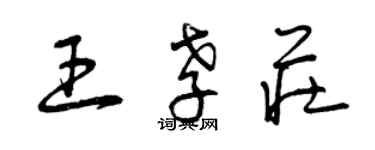 曾庆福王孝庄草书个性签名怎么写