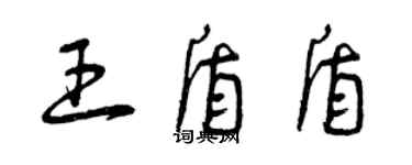 曾庆福王盾盾草书个性签名怎么写
