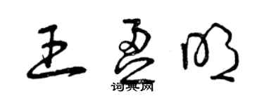 曾庆福王盈明草书个性签名怎么写
