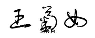曾庆福王菊女草书个性签名怎么写