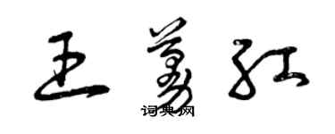 曾庆福王蔓红草书个性签名怎么写