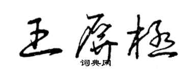 曾庆福王屏极草书个性签名怎么写