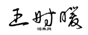 曾庆福王时暖草书个性签名怎么写