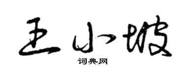 曾庆福王小坡草书个性签名怎么写