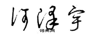 曾庆福何泽宇草书个性签名怎么写