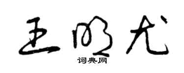 曾庆福王明尤草书个性签名怎么写