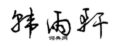 曾庆福韩雨轩草书个性签名怎么写