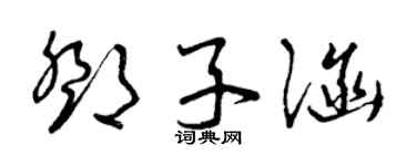 曾庆福邓子涵草书个性签名怎么写