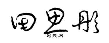曾庆福田思彤草书个性签名怎么写