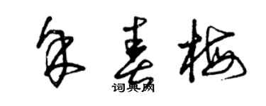 曾庆福余春梅草书个性签名怎么写