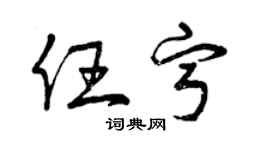 曾庆福任宁草书个性签名怎么写