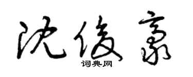 曾庆福沈俊豪草书个性签名怎么写