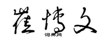 曾庆福崔博文草书个性签名怎么写