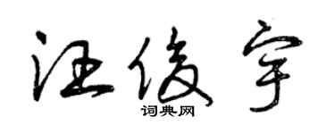 曾庆福汪俊宇草书个性签名怎么写