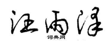 曾庆福汪雨泽草书个性签名怎么写