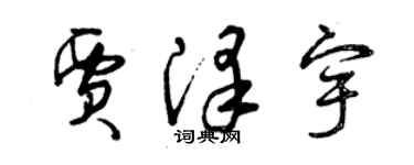 曾庆福贾泽宇草书个性签名怎么写