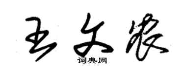 朱锡荣王文农草书个性签名怎么写