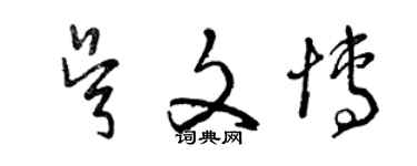 曾庆福吴文博草书个性签名怎么写