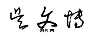 朱锡荣吴文博草书个性签名怎么写