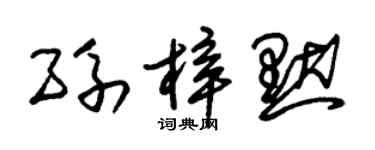 朱锡荣孙梓默草书个性签名怎么写