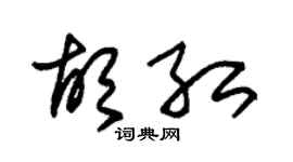 朱锡荣胡红草书个性签名怎么写