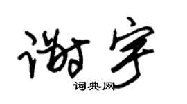 朱锡荣谢宇草书个性签名怎么写
