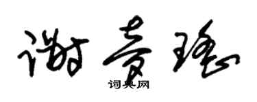 朱锡荣谢梦瑶草书个性签名怎么写